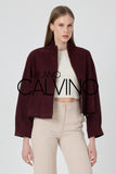 Genuine Suede Leather Zipped Jacket – Burgundy - Milano Calvino