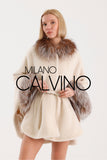 Beige Detaylı Poncho - Milano Calvino image 8