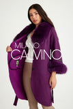 Fur Trimmed Alpaca Coat & Coat ( Plum ) - Milano Calvino image 8