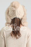 Noelle Knitted Fur Trimmed Luxury Beanie – Çift Ponponlu TaYellowm - Beige - Milano Calvino image 5