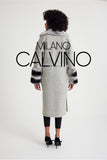 Alpaca Wool Fur Trimmed Jacket - Grey - Milano Calvino image 2