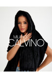 Mink Knitted Fur Shawl - Black - Milano Calvino image 5