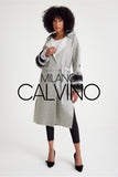 Alpaca Wool Fur Trimmed Jacket - Grey - Milano Calvino image 5