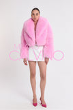 Lopez Special Design Hacimli Dokulu Fur Jacket - Bubblegum Pink - Milano Calvino image 5
