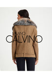 Fur Trimmed Yün Kumaş Short Coat - Deve Tüyü - Milano Calvino image 2