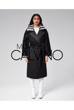 Alpaca Wool, Chinchilla Fur Collar Coat - Black - Milano Calvino