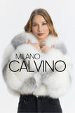 Lopez Special Design Hacimli Dokulu Fur Jacket - Silver - Milano Calvino image 6