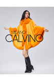 Fur Trimmed Cashmere Poncho - Kavun İçi - Milano Calvino image 7