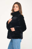 Chinchilla Rex Fur Jacket - Black - Milano Calvino image 5