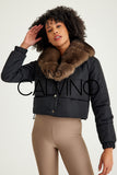 Collarlı Şişme Jacket - Black - Milano Calvino
