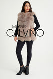 Fur Trimmed Vest 6 Sıra - Dark Beige - Milano Calvino image 7