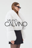 Lopez Special Design Hacimli Dokulu Fur Jacket - White - Milano Calvino image 2