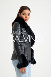 Fur Trimmed Leather Jacket - Black - Milano Calvino image 3