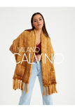 Mink Knitted Fur Shawl - Mustard - Milano Calvino image 4