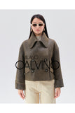 Women’s Oversize Genuine Leather Jacket Jacket - Camel - Milano Calvino