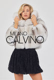 Hooded Fur Jacket Kolları Çıkarılabilir - Naturel White - Milano Calvino image 6