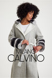 Alpaca Wool Fur Trimmed Jacket - Grey - Milano Calvino image 8