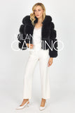 Hooded Fur Jacket Kolları Çıkarılabilir - Black - Milano Calvino image 7