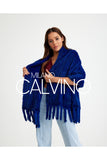 Mink Knitted Fur Shawl - Blue - Milano Calvino image 6