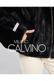 Fur Hooded Jacket Alcantara Kumaş - Black - Milano Calvino image 7