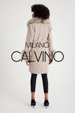 Fur Trimmed Cashmere Coat ( Cream ) - Milano Calvino image 2