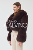 Lopez Special Design Hacimli Dokulu Fur Jacket - Chocolate - Milano Calvino image 4