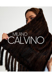 Mink Knitted Fur Shawl - Brown - Milano Calvino image 3