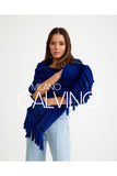 Mink Knitted Fur Shawl - Blue - Milano Calvino image 2