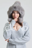 Noelle Knitted Fur Trimmed Luxury Beanie – Çift Ponponlu TaYellowm - Grey - Milano Calvino