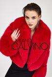 Lopez Special Design Hacimli Dokulu Fur Jacket - Red - Milano Calvino image 2