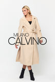 İtalyan Dokuma Alpaca Wool Coat - Light Beige - Milano Calvino image 2