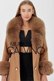 Fur Trimmed Cashmere Coat ( Camel ) - Milano Calvino image 3