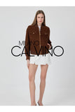 Genuine Suede Varsity Jacket – Cognac Brown - Milano Calvino image 6