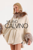 Beige Detaylı Poncho - Milano Calvino image 7