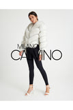 Women’s V Form Zipped Convertible Fur Jacket (Can Be Worn as a Vest) - White - Milano Calvino image 2