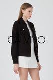 Genuine Suede Varsity Jacket – Bitter Brown - Dark Brown - Milano Calvino image 5