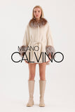 Beige Detaylı Poncho - Milano Calvino