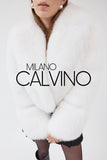 Lopez Special Design Hacimli Dokulu Fur Jacket - White - Milano Calvino image 7