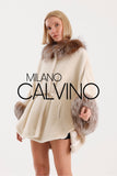Beige Detaylı Poncho - Milano Calvino image 2
