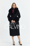 Fur Trimmed Fransız Cashmerei Coat - Black - Milano Calvino