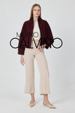 Genuine Suede Leather Zipped Jacket – Burgundy - Milano Calvino image 8