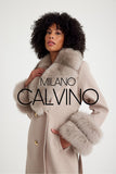 Fur Trimmed Cashmere Coat ( Cream ) - Milano Calvino image 8