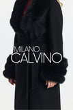 Fur Trimmed Fransız Cashmerei Coat - Black - Milano Calvino image 5
