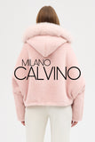 Fur Hooded Jacket Blushy Pink - Blush Pink - Milano Calvino