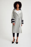 Alpaca Wool Fur Trimmed Jacket - Grey - Milano Calvino