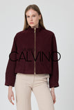 Genuine Suede Leather Zipped Jacket – Burgundy - Milano Calvino image 7