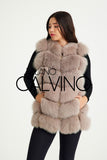 Fur Trimmed Vest 6 Sıra - Dark Beige - Milano Calvino image 5