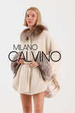 Beige Detaylı Poncho - Milano Calvino image 5