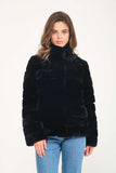 Chinchilla Rex Fur Jacket - Black - Milano Calvino image 4