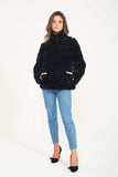 Chinchilla Rex Fur Jacket - Black - Milano Calvino image 3